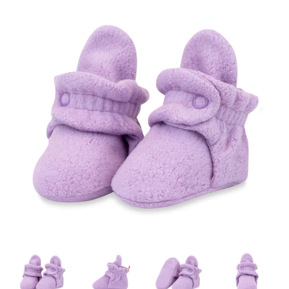 Zutano purple fleece booties 6 months